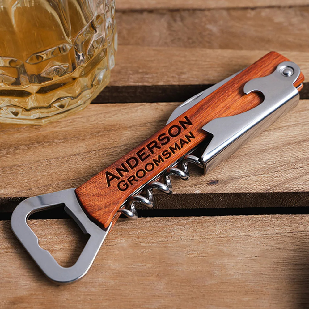 Personalised Logo Wood Handle  - Wine Beer Logo ulasan dan harga