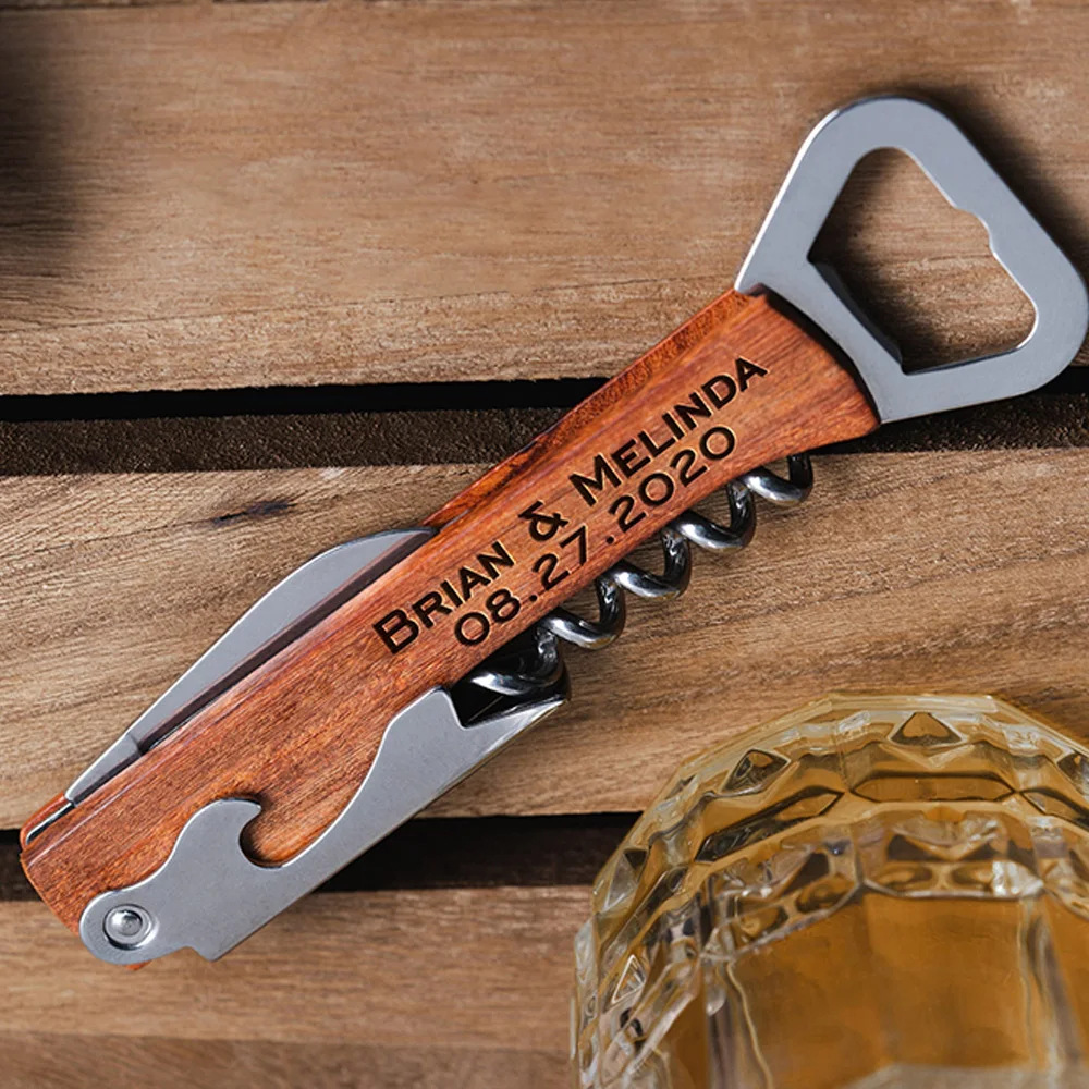 Personalised Logo Wood Handle  - Wine Beer Logo ulasan dan harga
