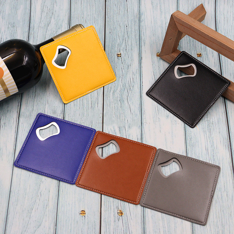 100Pcs PU Leather Custom Compa - Wine Beer Logo ulasan dan harga