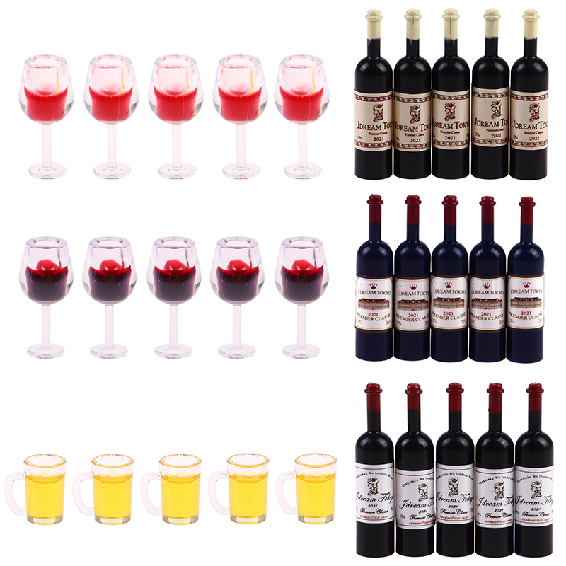 5 Pcs 1:12 Dollhouse Miniature - Wine Beer House ulasan dan harga